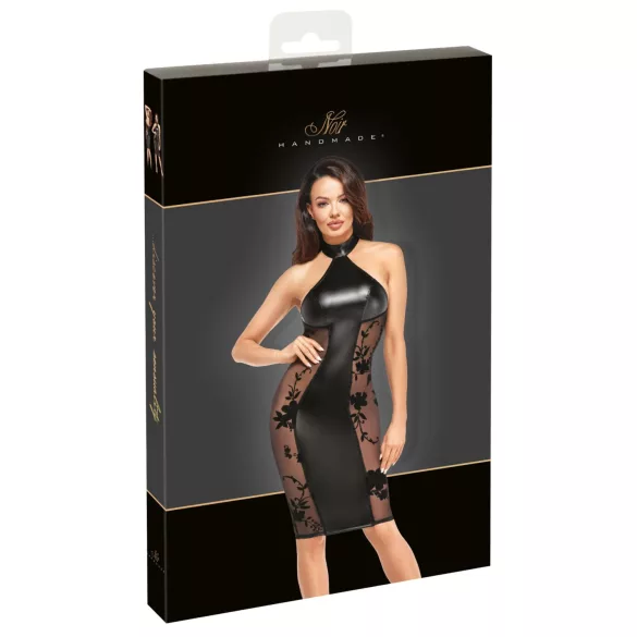 Noir - skinnende halterneck-kjole (svart) - M