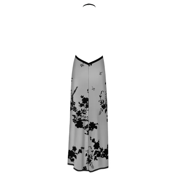 Noir - Gjennomsiktig Maxikjole med Blomsterdesign (Svart) - L