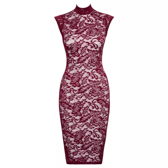 Cottelli - blondetransparent kjole (burgunder)