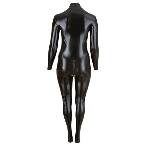 Cottelli Plus Size - skinnende langermet festdrakt (svart) - 4XL