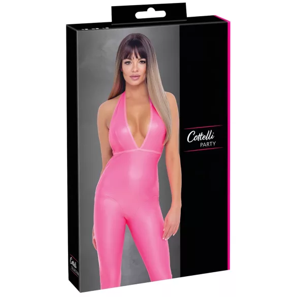 Cottelli Party - Rosa jumpsuit med dyp utringning på ryggen