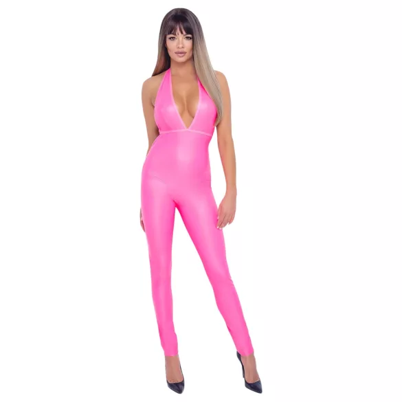 Cottelli Party - Rosa jumpsuit med dyp utringning på ryggen - M