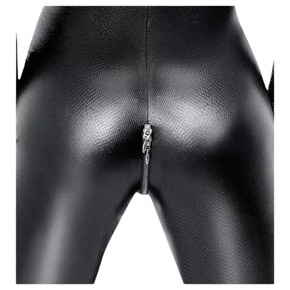 Noir - lang jumpsuit med slangeskinnmønster (svart) - L