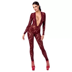Noir Kink Royal - gjennomsiktig catsuit (rød)