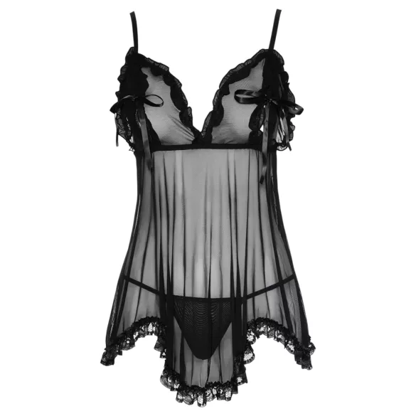 Cottelli - Lang, fristende babydoll (svart)