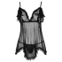 Cottelli - Lang, fristende babydoll (svart)
