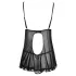 Cottelli - Lang, fristende babydoll (svart) - XL