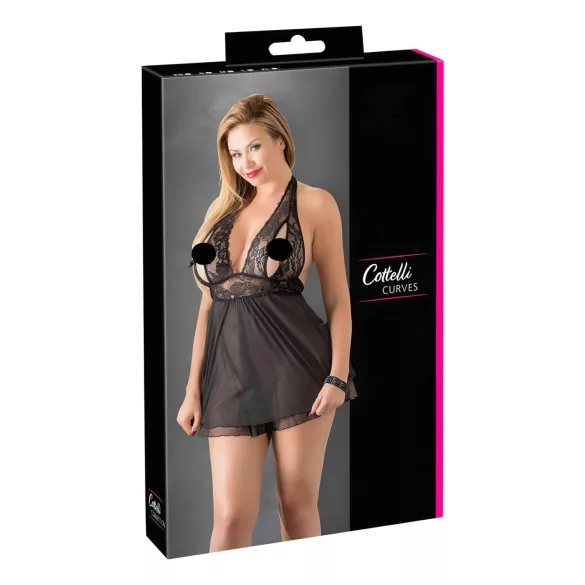 Cottelli Plus Size - svart blonde babydoll - 2XL