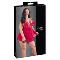   Cottelli Plus Size - Blonde babydoll, lett og luftig (rød) - 2XL