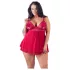 Cottelli Plus Size - Blonde babydoll, lett og luftig (rød) - 2XL