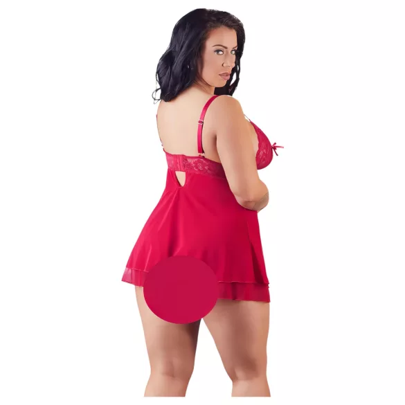 Cottelli Plus Size - Blonde babydoll, lett og luftig (rød) - 2XL