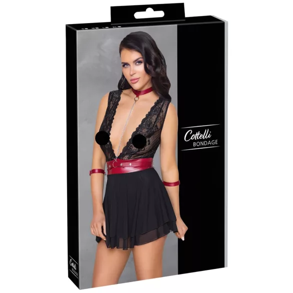Cottelli Bondage - Halsbånd blonde babydoll (svart) - M