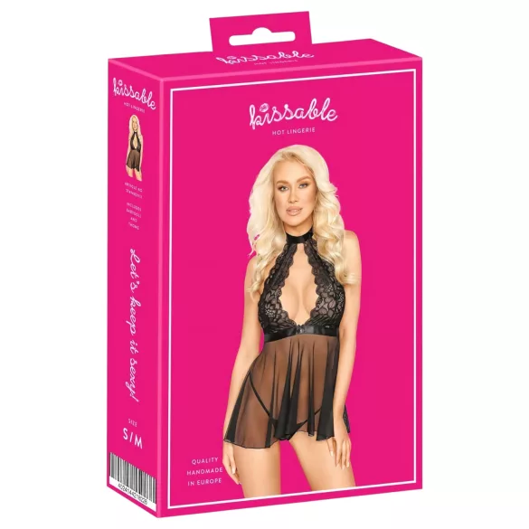 Kyssbar - halterneck blonder babydoll (svart) - L/XL