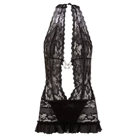 Cottelli - Halsbåndspyntet blonde-minikjole (svart) - L