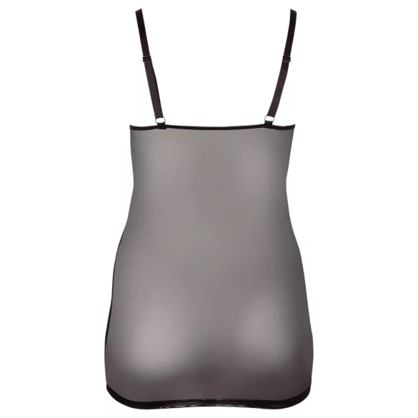 Cottelli Plus Size - blondetransparent nattkjole (svart)