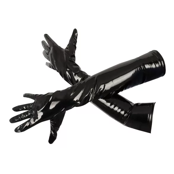 Black Level - Skinnende lakkhansker (svart) - M