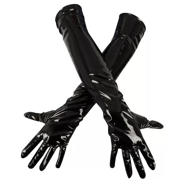 Black Level - Skinnende lakkhansker (svart) - M