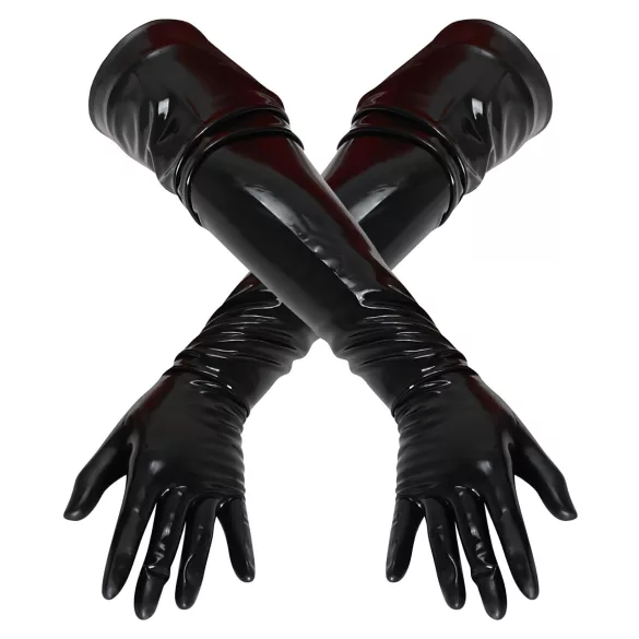 Latex lang, unisex hanske (svart)