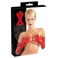 Latex lang, unisex hanske (rød)