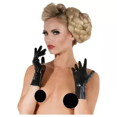 Latex kort, unisex hanske (svart) - M