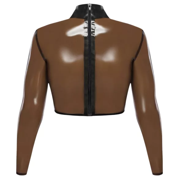 Late X gjennomsiktig latextopp (gjennomsiktig svart) - M
