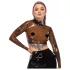 Late X gjennomsiktig latextopp (gjennomsiktig svart) - L