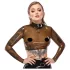Late X gjennomsiktig latextopp (gjennomsiktig svart) - L