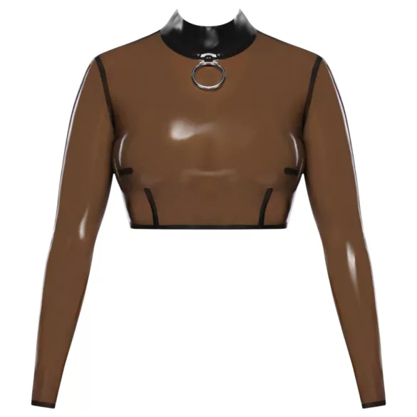 Late X gjennomsiktig latextopp (gjennomsiktig svart) - L