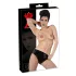 Latex dametruse med innebygd dildo (svart)