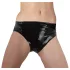 Latex dametruse med innebygd dildo (svart) - L