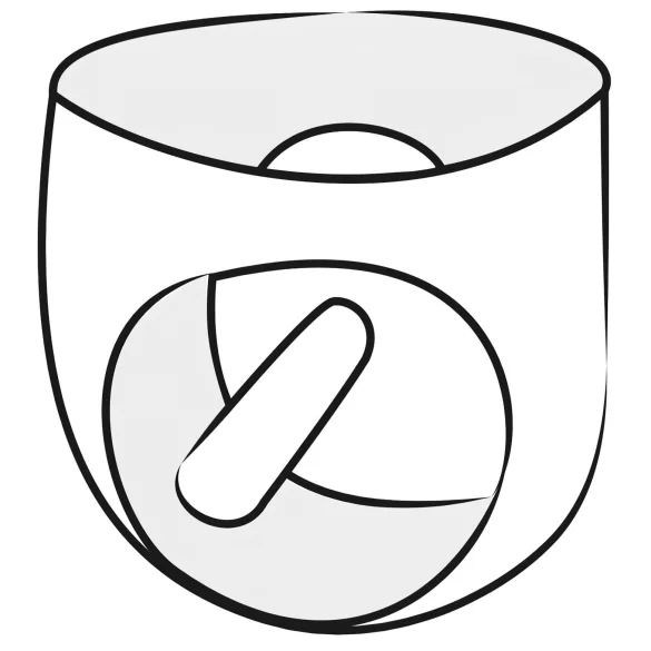 Latex herretruse med innvendig penis og analdildo (svart) - M