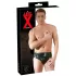 Latex herretruse med innvendig penis og analdildo (svart) - L