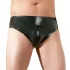 Latex herretruse med innvendig penis og analdildo (svart) - L