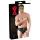 Latex herretruse med innvendig penis og analdildo (svart) - XL