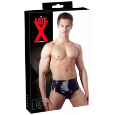 Latex herretruse med innvendig konisk analdildo (svart)