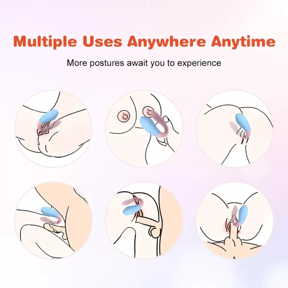 Mrow 03 - oppladbar, vanntett parvibrator (blå-rosa)