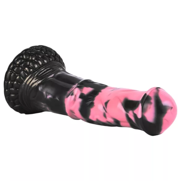 Bad Horse - silikon hestepenis dildo - 18 cm (svart-rosa)