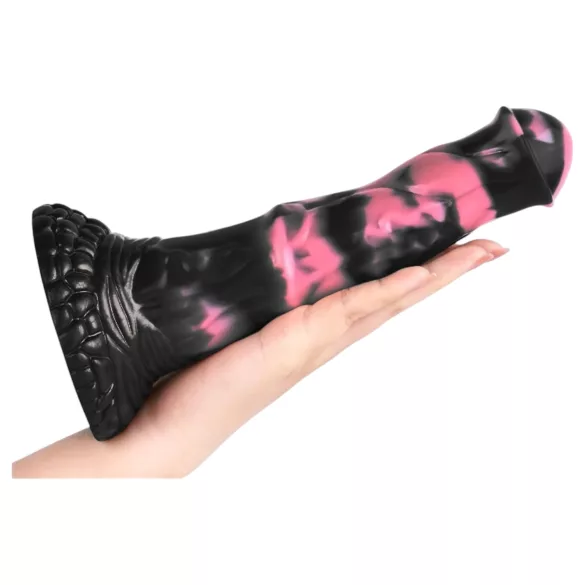 Bad Horse - silikon hestepenis dildo - 18 cm (svart-rosa)