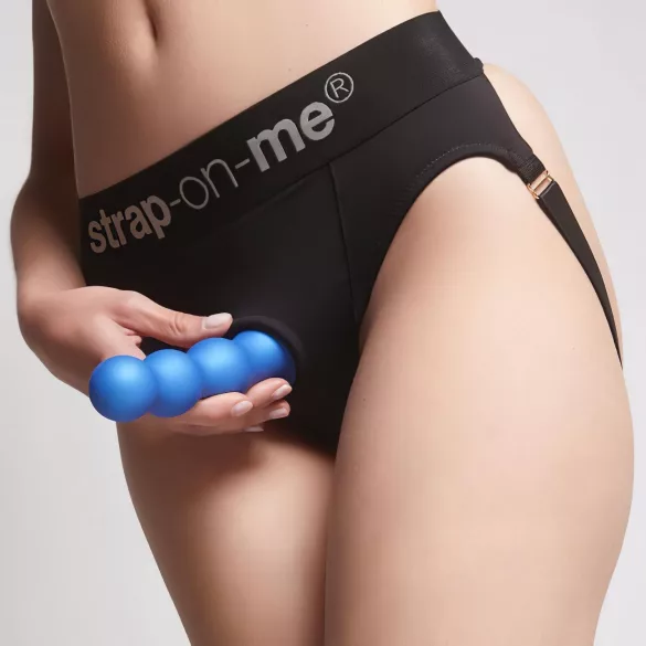 Strap-on-me Balls S - Kuleformet sugekoppdildo (blå)