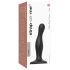 Strap-on-me Curvy S - bølgete, sugekopp-dildo (svart)