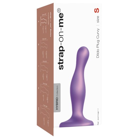 Strap-on-me Kurvet S - bølget, sugekoppdildo (lilla)