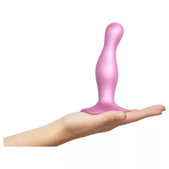 Strap-on-me Curvy S - bølget dildo med sugekopp (rosa)