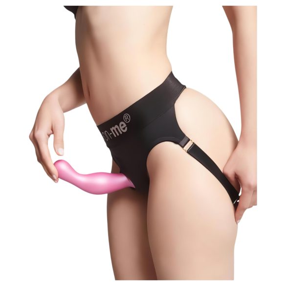 Strap-on-me Curvy S - bølgete sugekoppdildo (rosa)