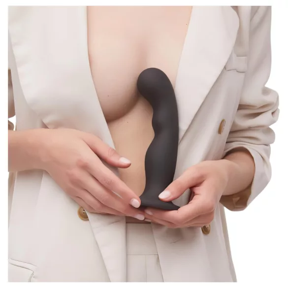 Strap-on-me P&G S - bøyd dildo med sugekopp (svart)