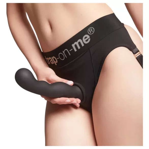 Strap-on-me P&G S - bøyd dildo med sugekopp (svart)
