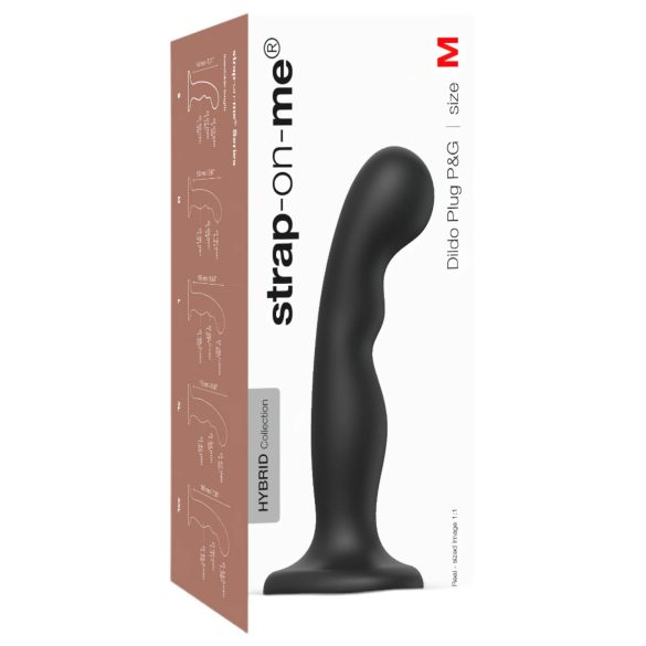 Strap-on-me P&G M - buet, sugekopp dildo (svart)