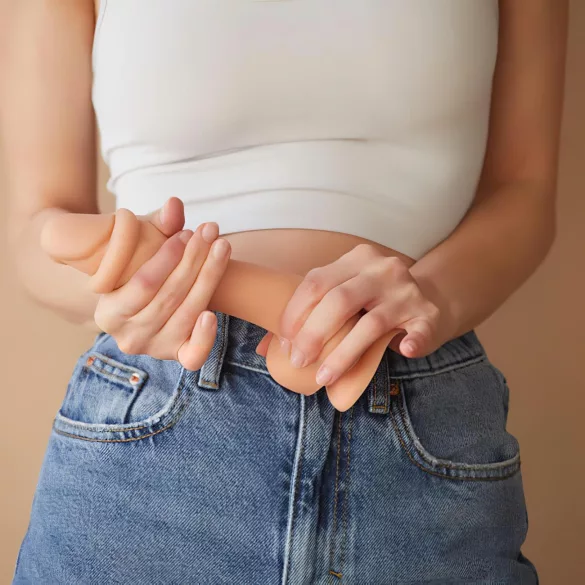 Strap-on-me S - Dobbeltsjikts sugekoppdildo (naturlig)