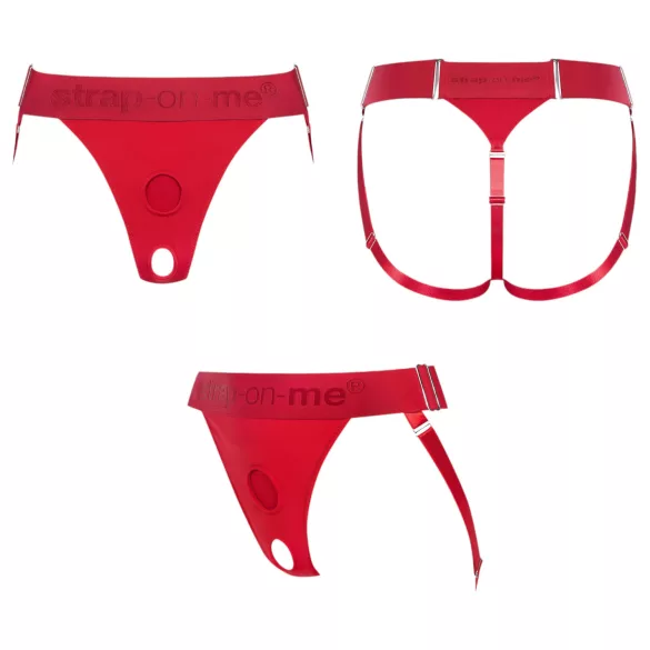 Strap-on-me - Justerbart hoftebelte for strap-on dildo - XS-XXL (rød)