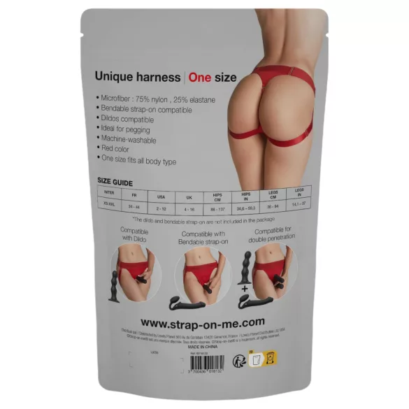 Strap-on-me - Justerbart hoftebelte for strap-on dildo - XS-XXL (rød)