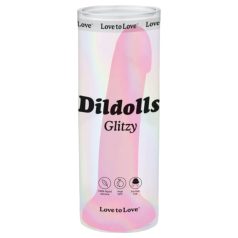 Dildolls Glitzy - silikon dildo med sugekopp (rosa)